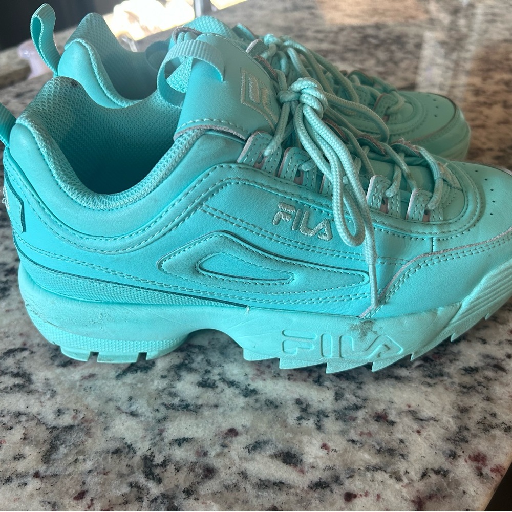 GUC FILA Women's Turquoise Sneakers